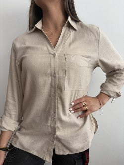 Blusa Beige De Lino