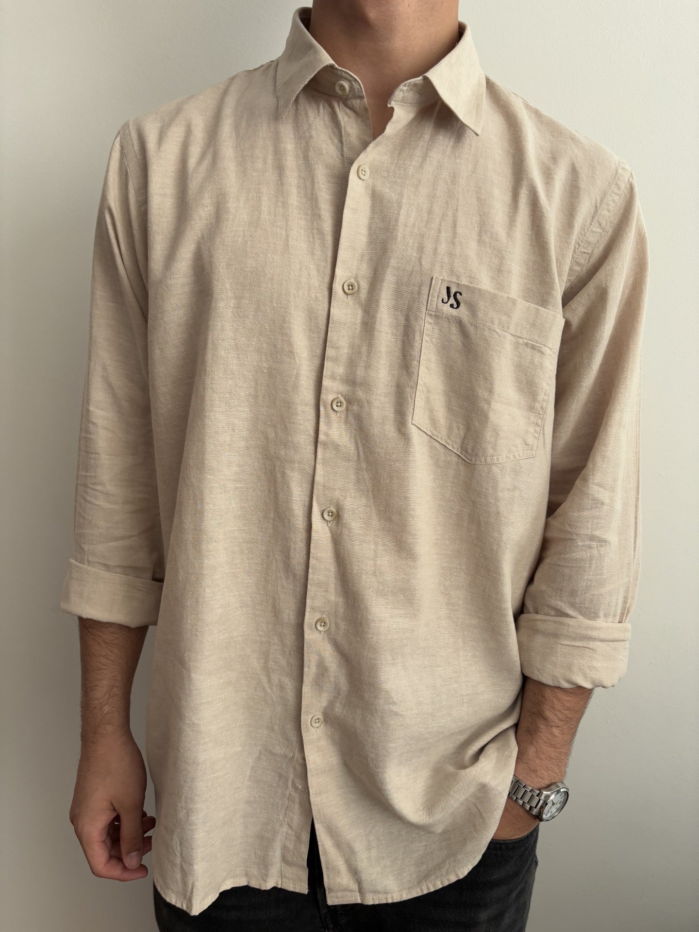 Camisa De Lino Beige